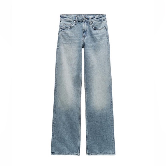 Zara Mid-Rise Wide Leg Jeans - Picture 1 of 4